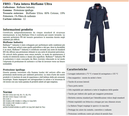 Tuta multiprotezione blu navy con bande cod. FR93 Portwest