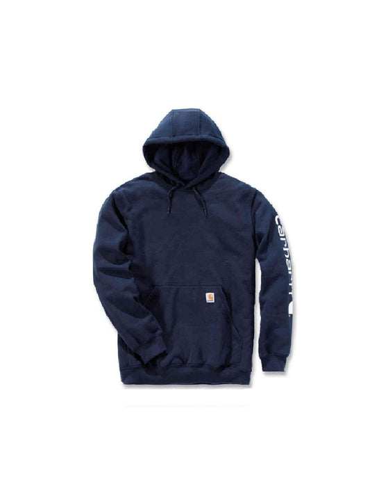 Felpa Carhartt con cappuccio logo su braccio colore azzurro K288