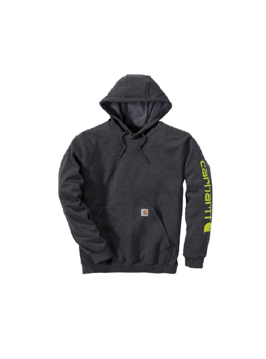 Felpa Carhartt con cappuccio logo su braccio colore grigio scuro K288