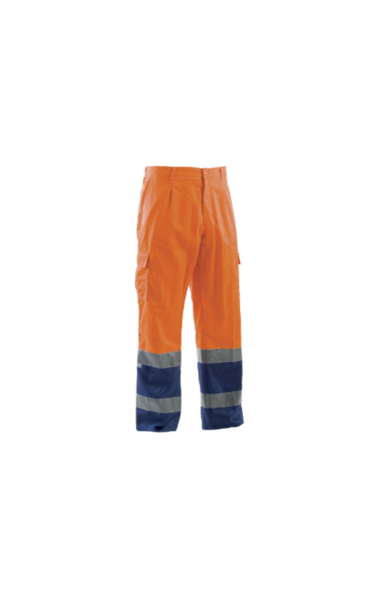 Pantalone AV arancio/blu con bande