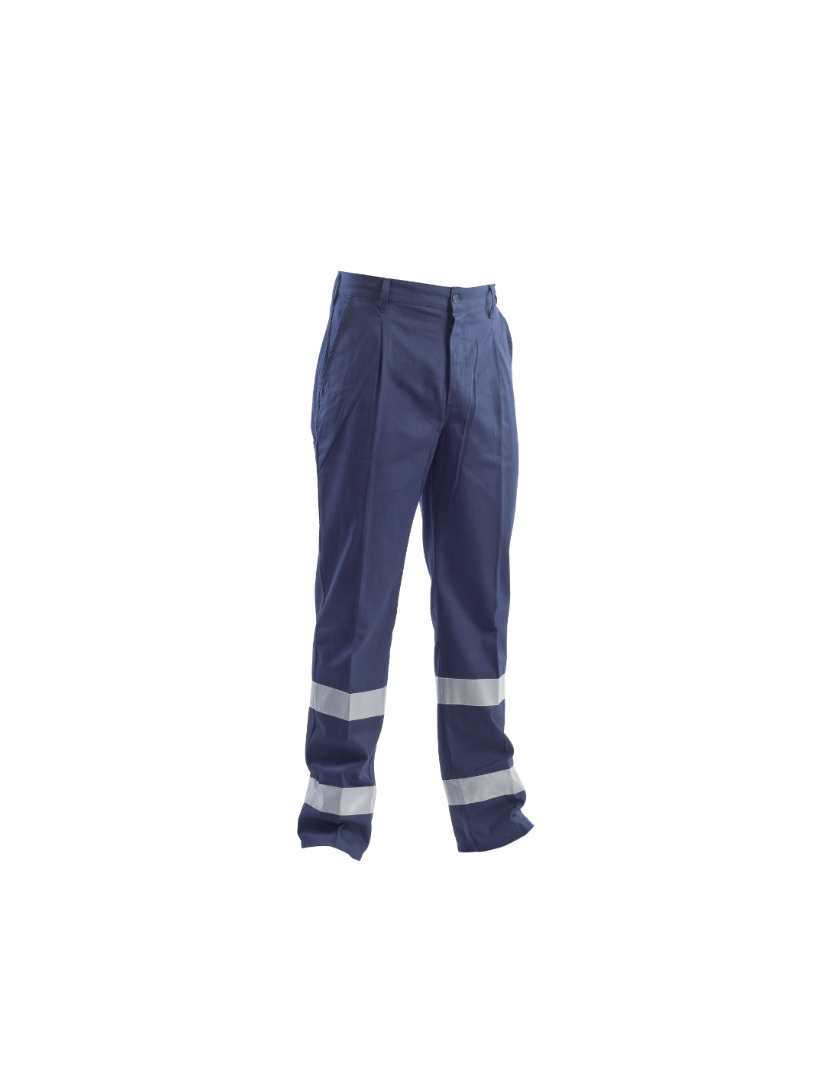 Pantalone cotone massaua con bande blu navy