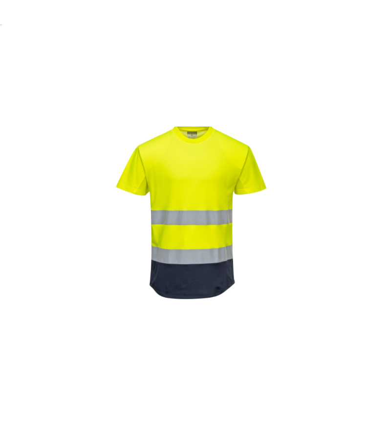 T-shirt in AV giallo/navy cod. C395 Portwest